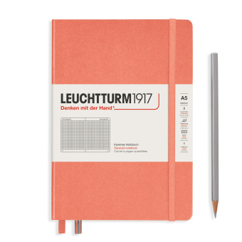 Записная книжка блокнот Leuchtturm Medium A5 Muted Colours в клетку, оранжевый