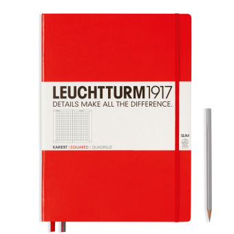 Записная книжка Leuchtturm Master Slim A4+ (в клетку), красная