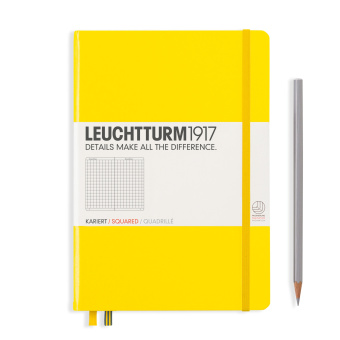 Записная книжка блокнот Leuchtturm A5 (в клетку), желтая