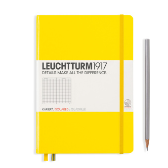 Записная книжка блокнот Leuchtturm A5 (145 x 210 мм) в клетку, желтая
