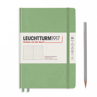 Записная книжка блокнот Leuchtturm Medium A5 Muted Colours в точку, зеленый