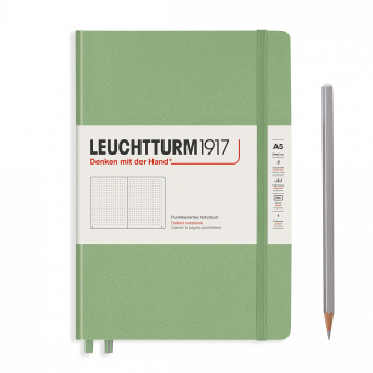 Записная книжка блокнот Leuchtturm A5 (145 x 210 мм) Muted Colours в точку, зеленый