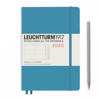 Еженедельник Leuchtturm 2020 A5 с доп. буклетом, нордический синий