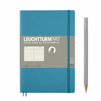 Записная книжка блокнот в мягкой обложке Leuchtturm B6+ в линию, нордический синий