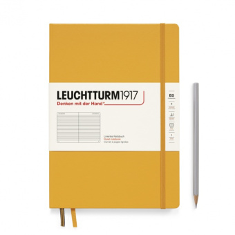 Записная книжка блокнот Leuchtturm В5 в линейку, тёплый жёлтый