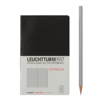 Записная книжка тетрадь Leuchtturm Jottbook А6 (в клетку), черная