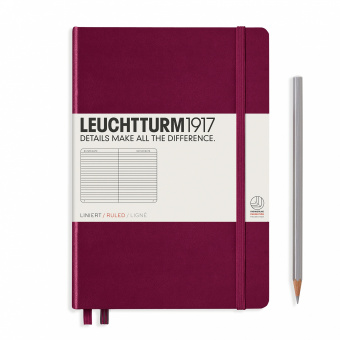Записная книжка блокнот Leuchtturm A5 (145 x 210 мм) в линию, винный