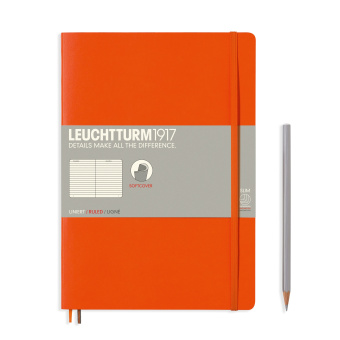 Записная книжка блокнот в мягкой обложке Leuchtturm В5 (в линейку), оранжевая