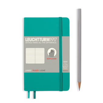 Записная книжка блокнот в мягкой обложке Leuchtturm A6 (нелинованная), изумруд