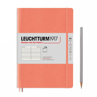 Записная книжка блокнот в мягкой обложке Leuchtturm Medium A5 Muted Colours в линию,  оранжевый