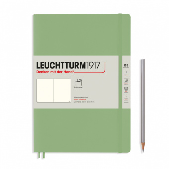 Записная книжка блокнот в мягкой обложке Leuchtturm B5 (178 х 254 мм) нелинованная, пастельный зелёный