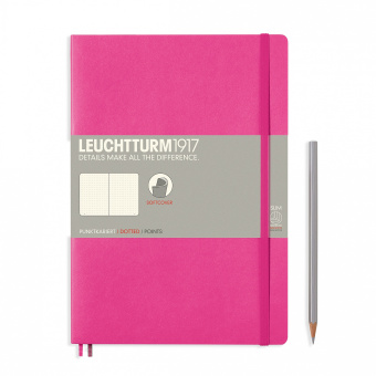 Записная книжка блокнот в мягкой обложке Leuchtturm B5 (178 х 254 мм) в точку, розовая