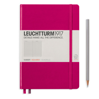 Записная книжка блокнот Leuchtturm A5 (145 x 210 мм) в клетку, ягодная