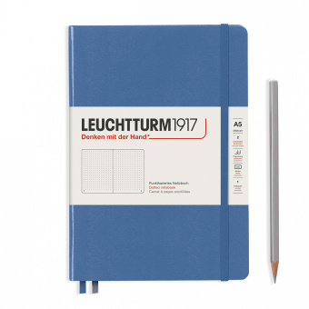Записная книжка блокнот Leuchtturm A5 (145 x 210 мм) Muted Colours в точку, голубой