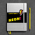 Записная книжка блокнот Leuchtturm A5 (145 x 210 мм) в точку, лимитированная серия Neon!, серебро/желтый