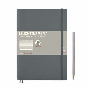 Записная книжка блокнот в мягкой обложке Leuchtturm В5 (в линейку), антрацит