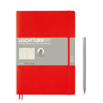 Записная книжка блокнот в мягкой обложке Leuchtturm В5 (в линейку), красная