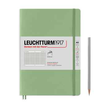 Запис кн бл в мяг облLeuchtturmA5(145x210)MutedColours в клетку,зел