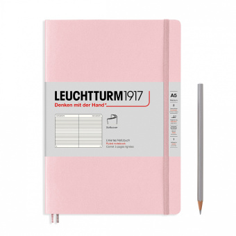Записная книжка блокнот в мягкой обложке Leuchtturm A5 (145 x 210 мм) Muted Colours в линию, розовый