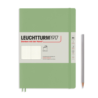 Записная книжка блокнот в мягкой обложке Leuchtturm В5 (в точку), пастельный зелёный (Sage)