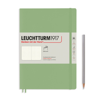 Записная книжка блокнот в мягкой обложке Leuchtturm B5 (178 х 254 мм) в точку, пастельный зеленый